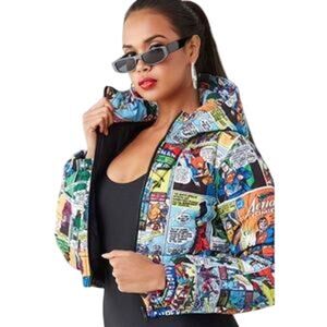 Forever 21 x DC Comics Cropped Comic Book Jacker Womens Size S
